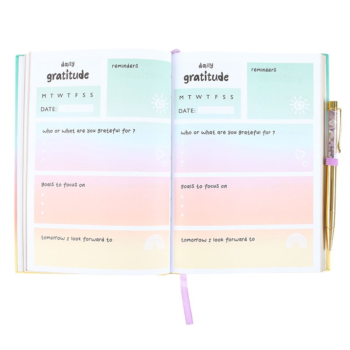 Multicoloured Gratitude Journal with Amethyst Pen 4 Multicoloured Gratitude Journal with Amethyst Pen