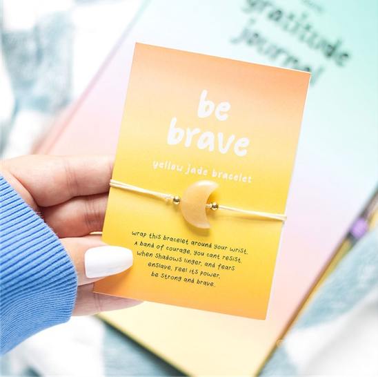 Be Brave Yellow Jade Crystal Moon Bracelet 5 Be Brave Yellow Jade Crystal Moon Bracelet