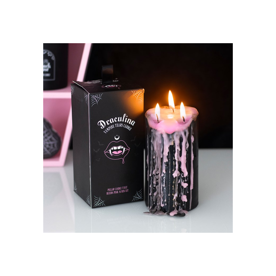 Large Pink Vampire Tears Pillar Candle Large Pink Vampire Tears Pillar Candle