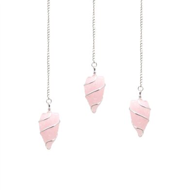 Raw Gemstone Pendulum – Rose Quartz