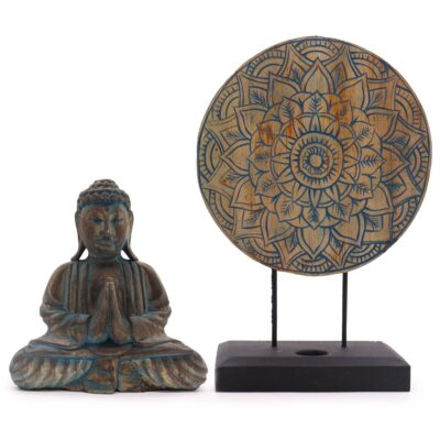 Buddha Feng Shui Set – Flower Mandala – Blue