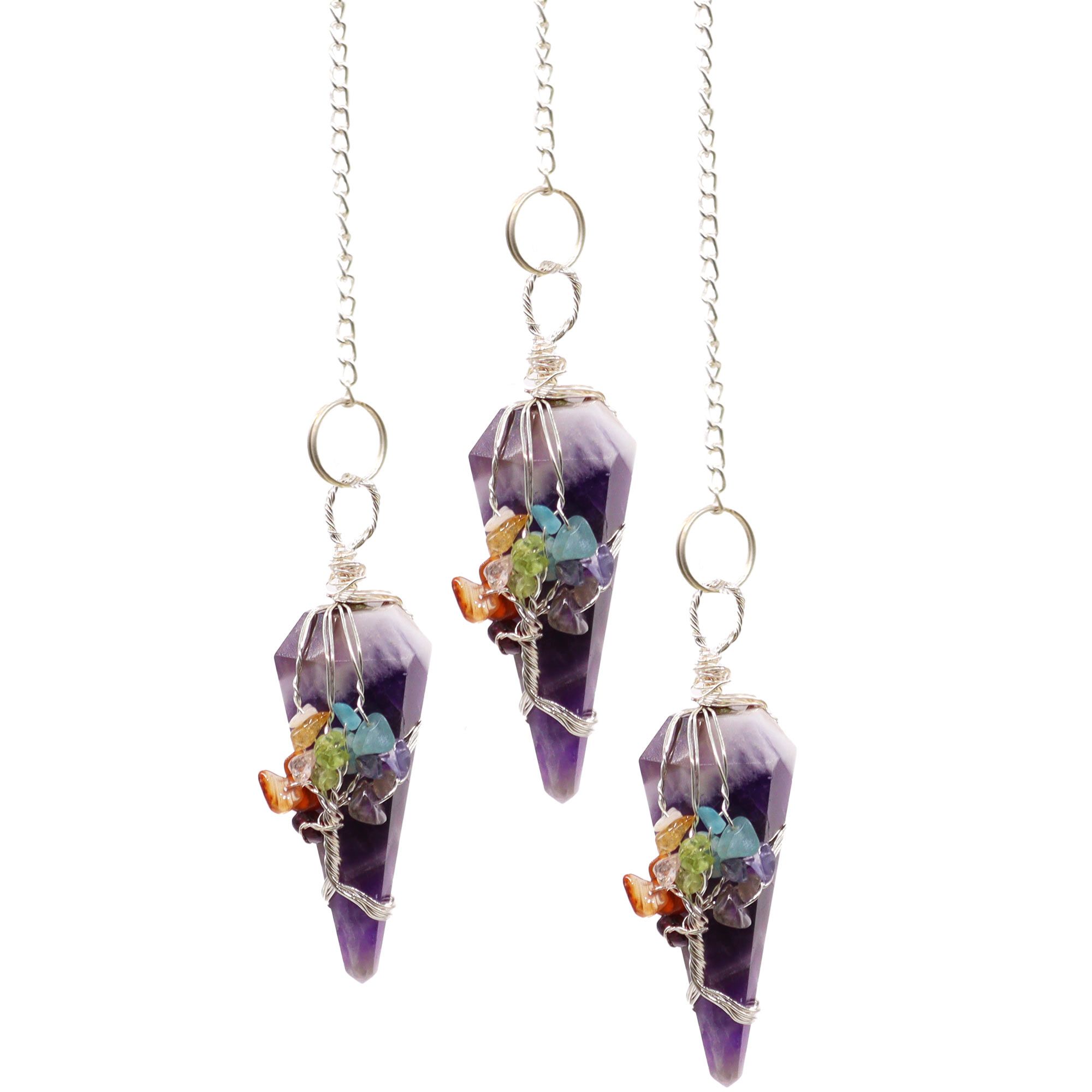 Seven Chakra Pendulum – Amethyst Seven Chakra Pendulum – Amethyst