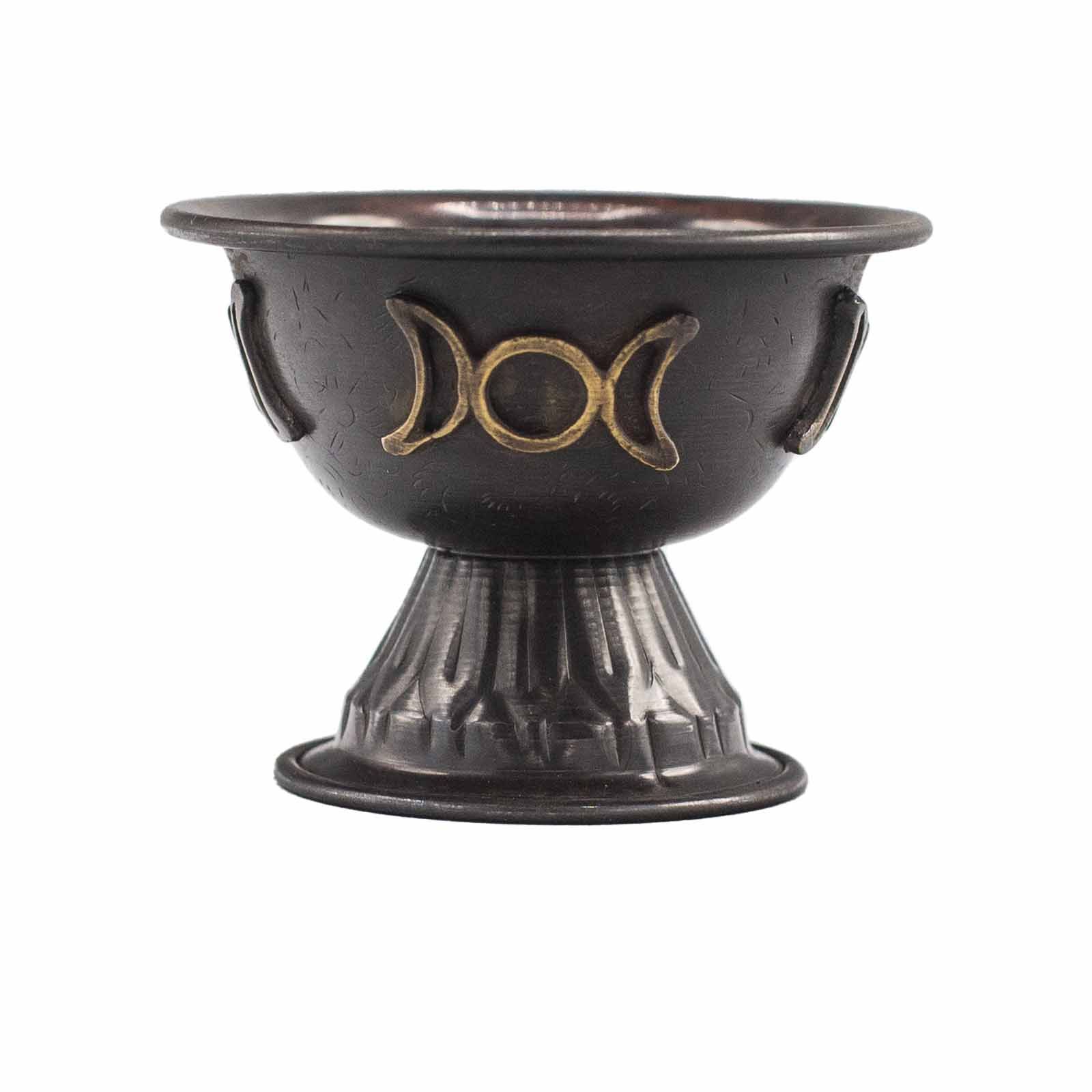 Antique Copper Ritual Chalice Triple Moon 10x8cm 4 Antique Copper Ritual Chalice Triple Moon 10x8cm