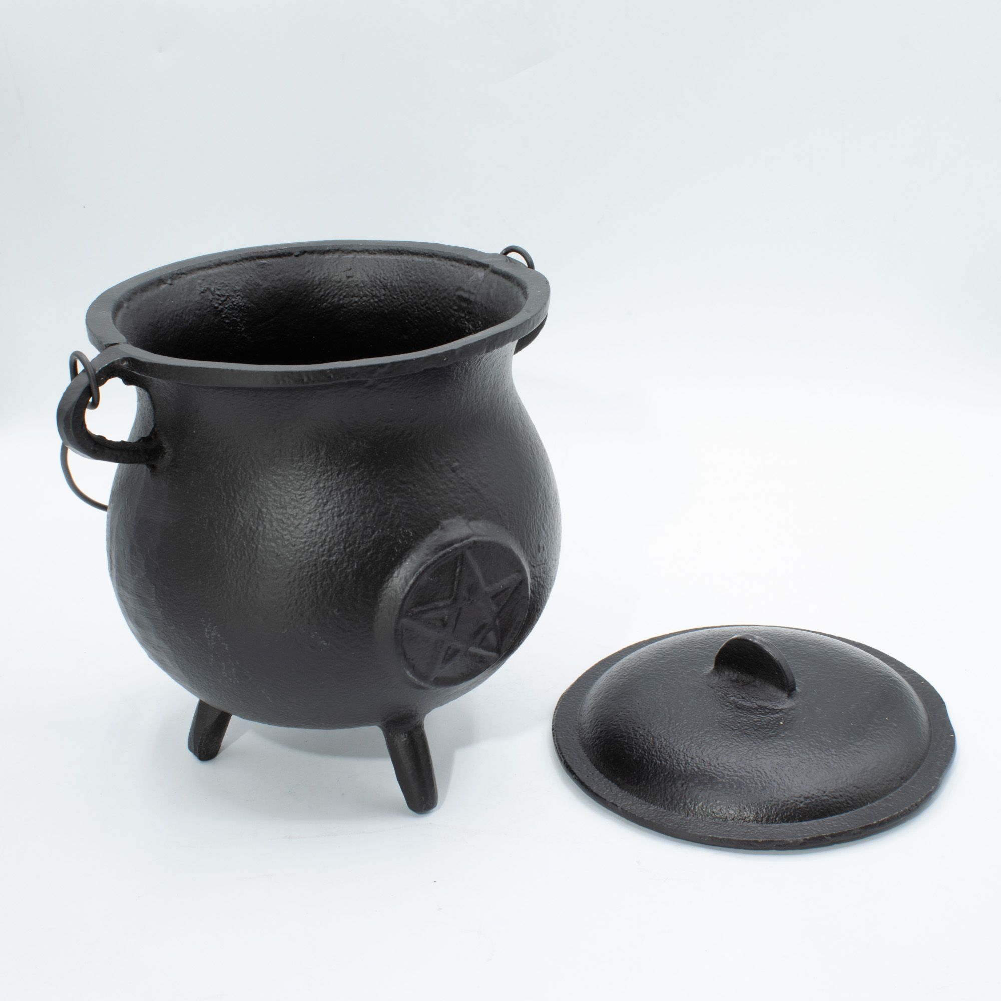 Large Cast Iron Cauldron with Pentagon 3 Large Cast Iron Cauldron with Pentagon