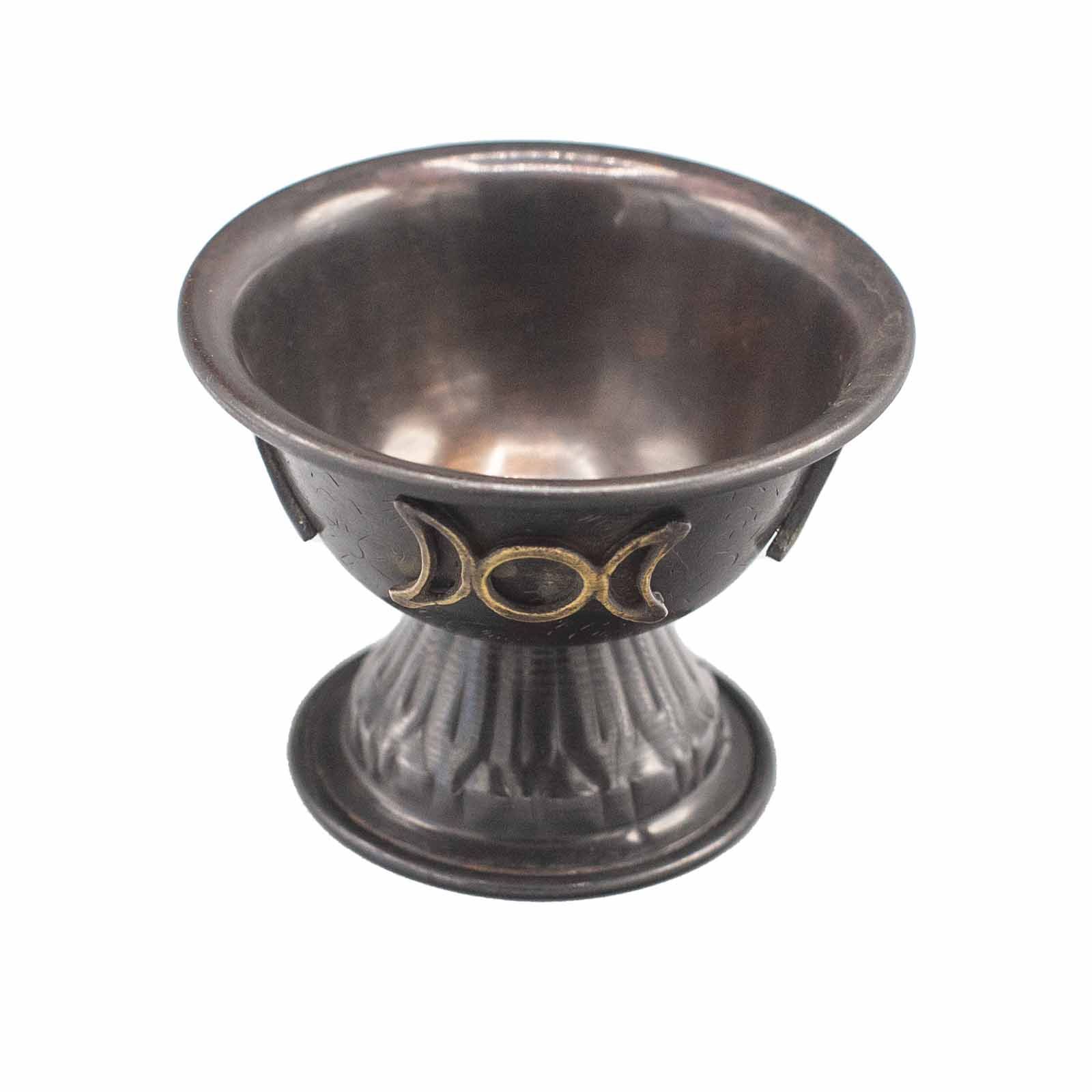 Antique Copper Ritual Chalice Triple Moon 10x8cm Antique Copper Ritual Chalice Triple Moon 10x8cm