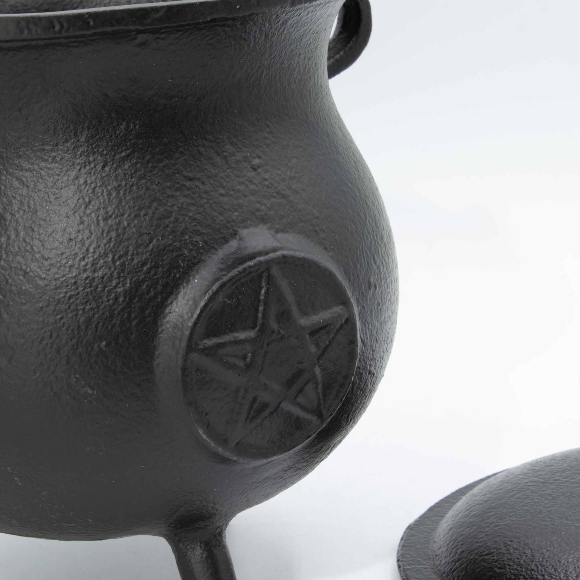 Large Cast Iron Cauldron with Pentagon 4 Large Cast Iron Cauldron with Pentagon