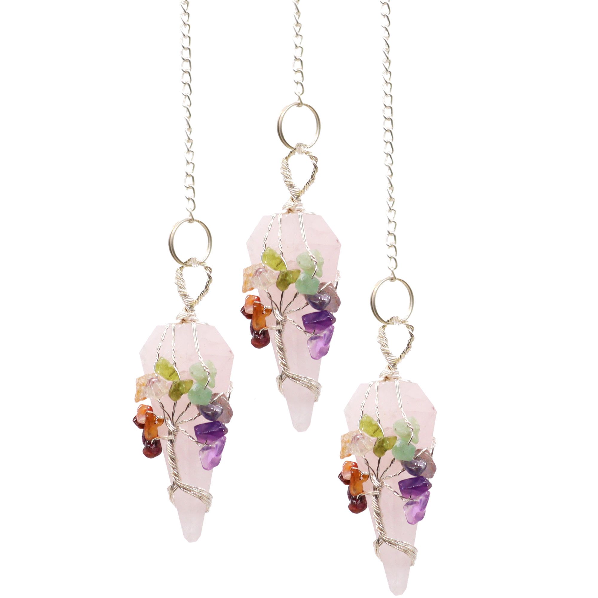 Magic Pendulum – Seven Chakra – Rose Quartz Magic Pendulum – Seven Chakra – Rose Quartz