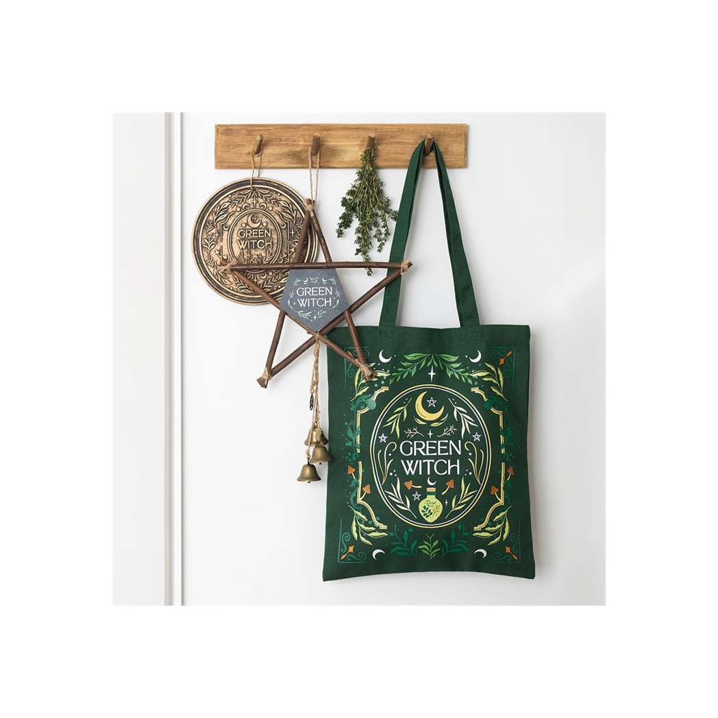 Green Witch Hanging Willow Pentagram with Bells 5 Green Witch Hanging Willow Pentagram with Bells