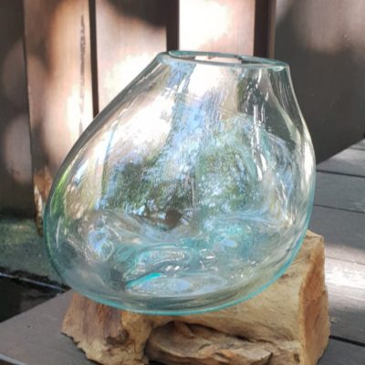 Molten Glass on Wood – Medium Bowl