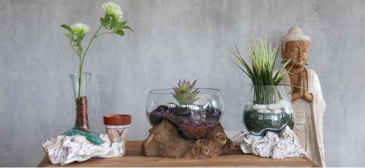Molen glass wooden bowls