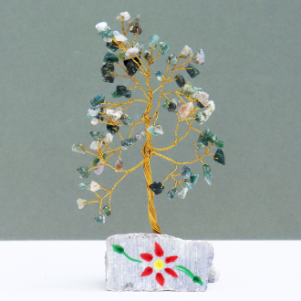 Moss Agate Gem Tree 80 Stones