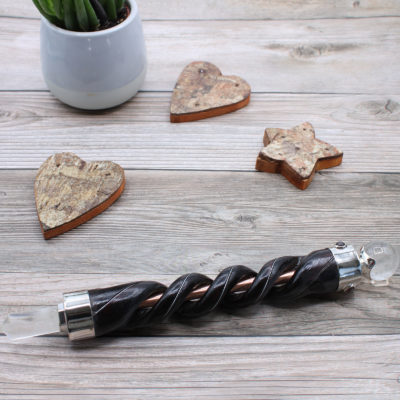 Quartz & Copper Spiral Carving Healing Wand