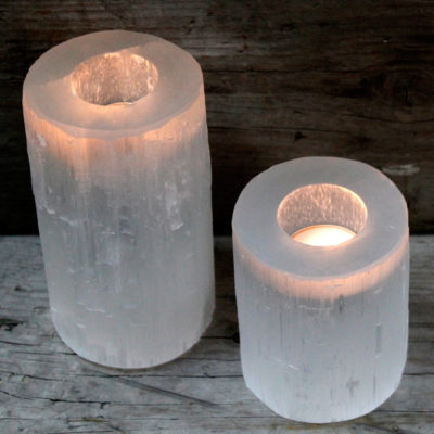Selenite Candle Holders