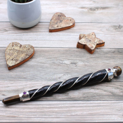 Tigers Eye & Copper Twisted Healing Wand